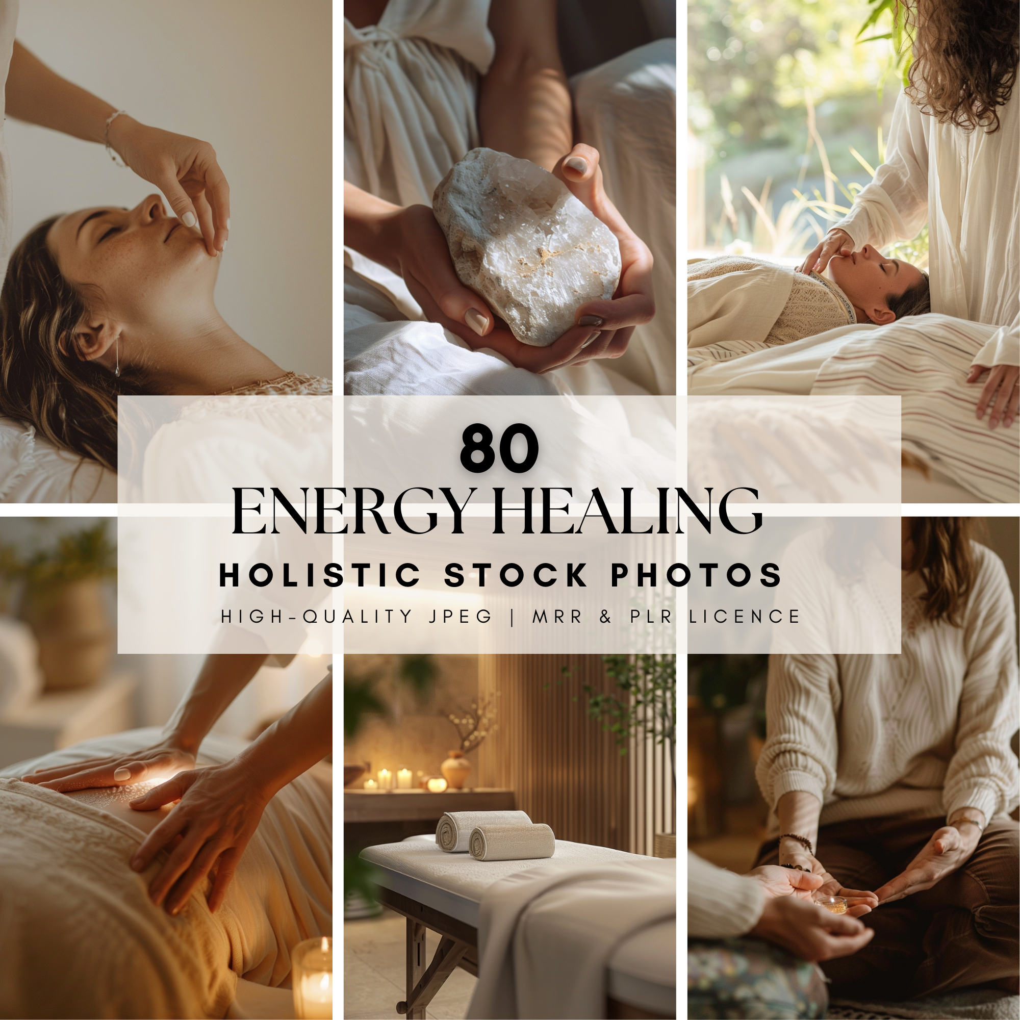 Energy Healing Stock Images with Master Resell Rights featuring 80 high-quality holistic stock photos. Ideal for wellness coaches, healers, and reiki masters.