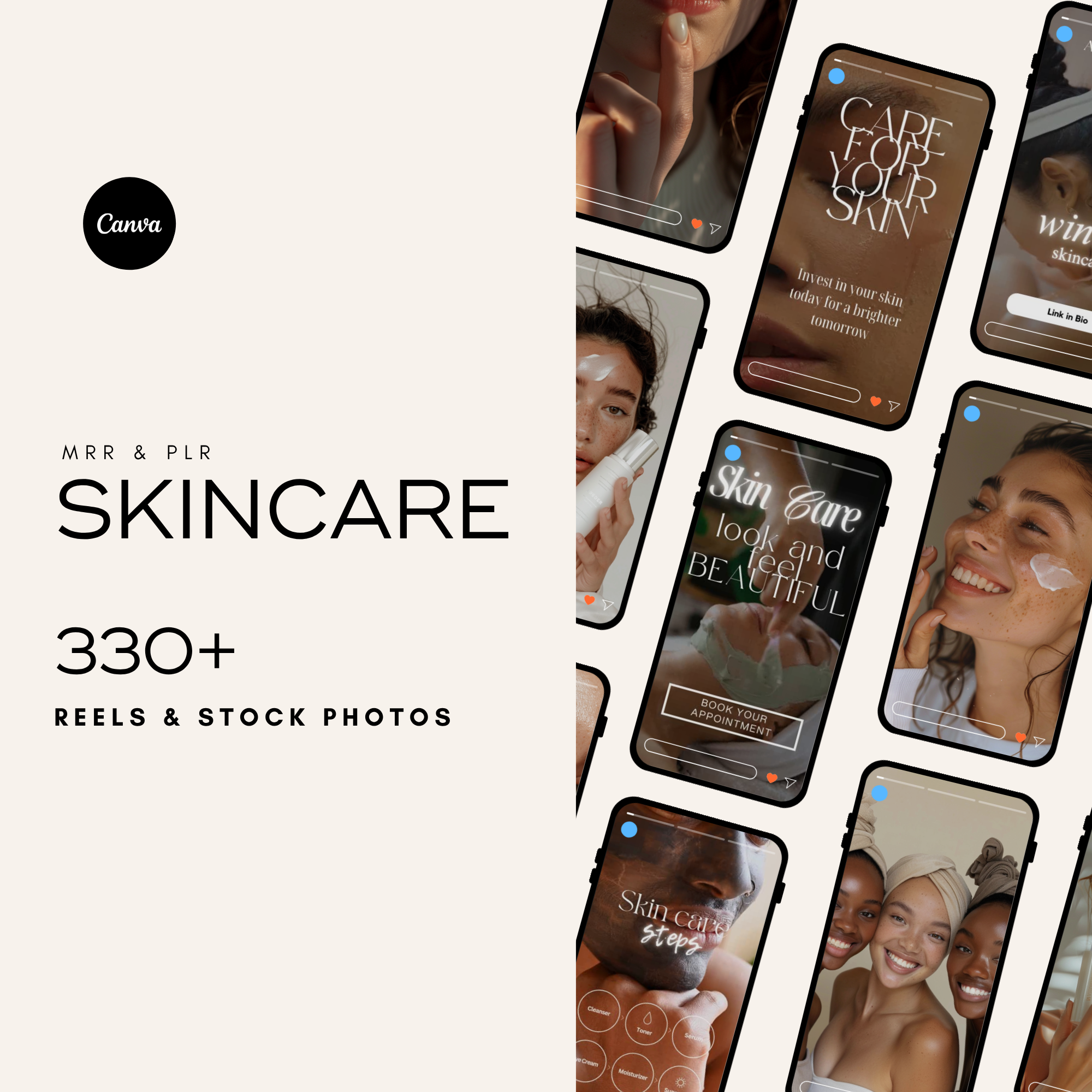 330 Skincare Reels & Stock Photos Bundle