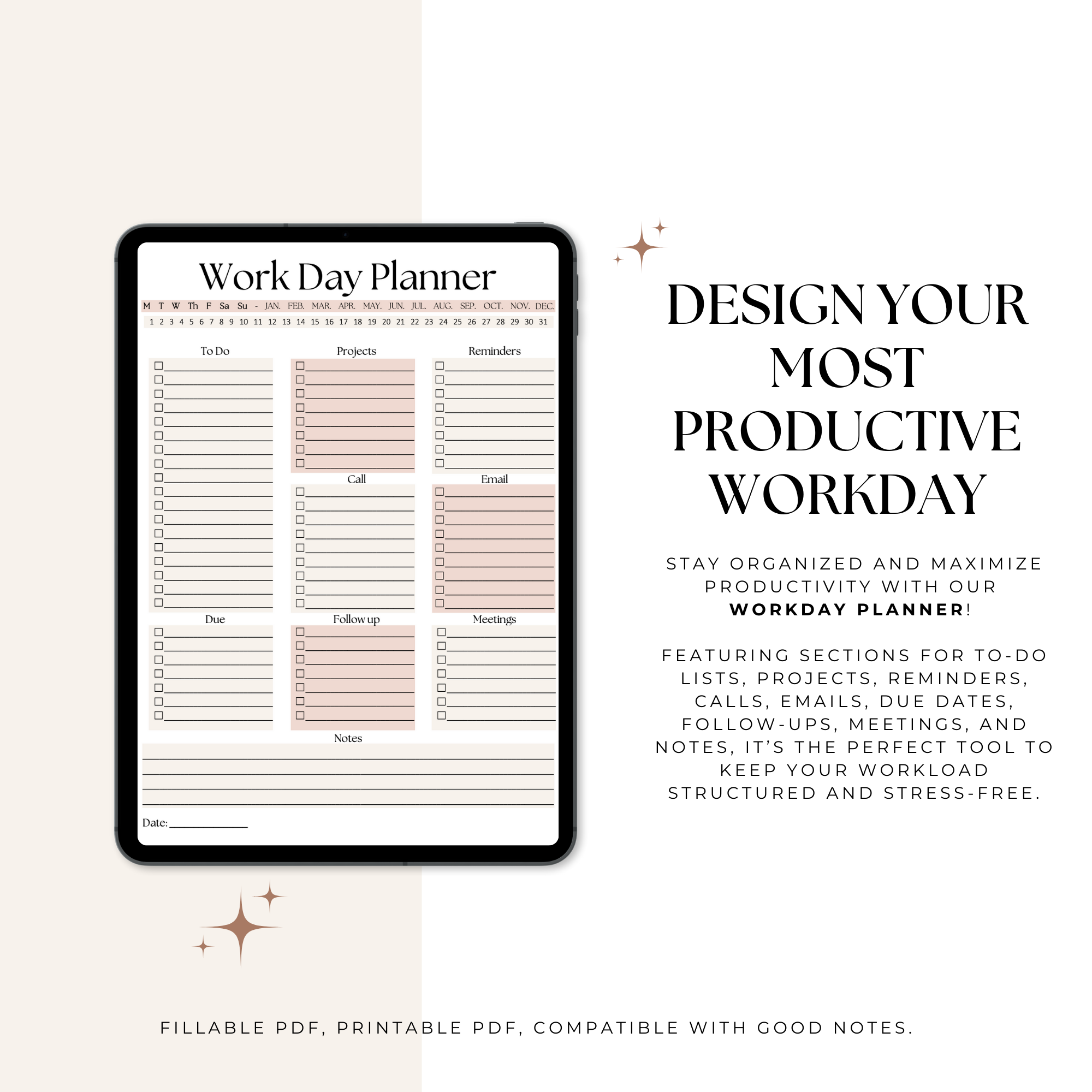 Work Day Planner - Elevate Her Agency