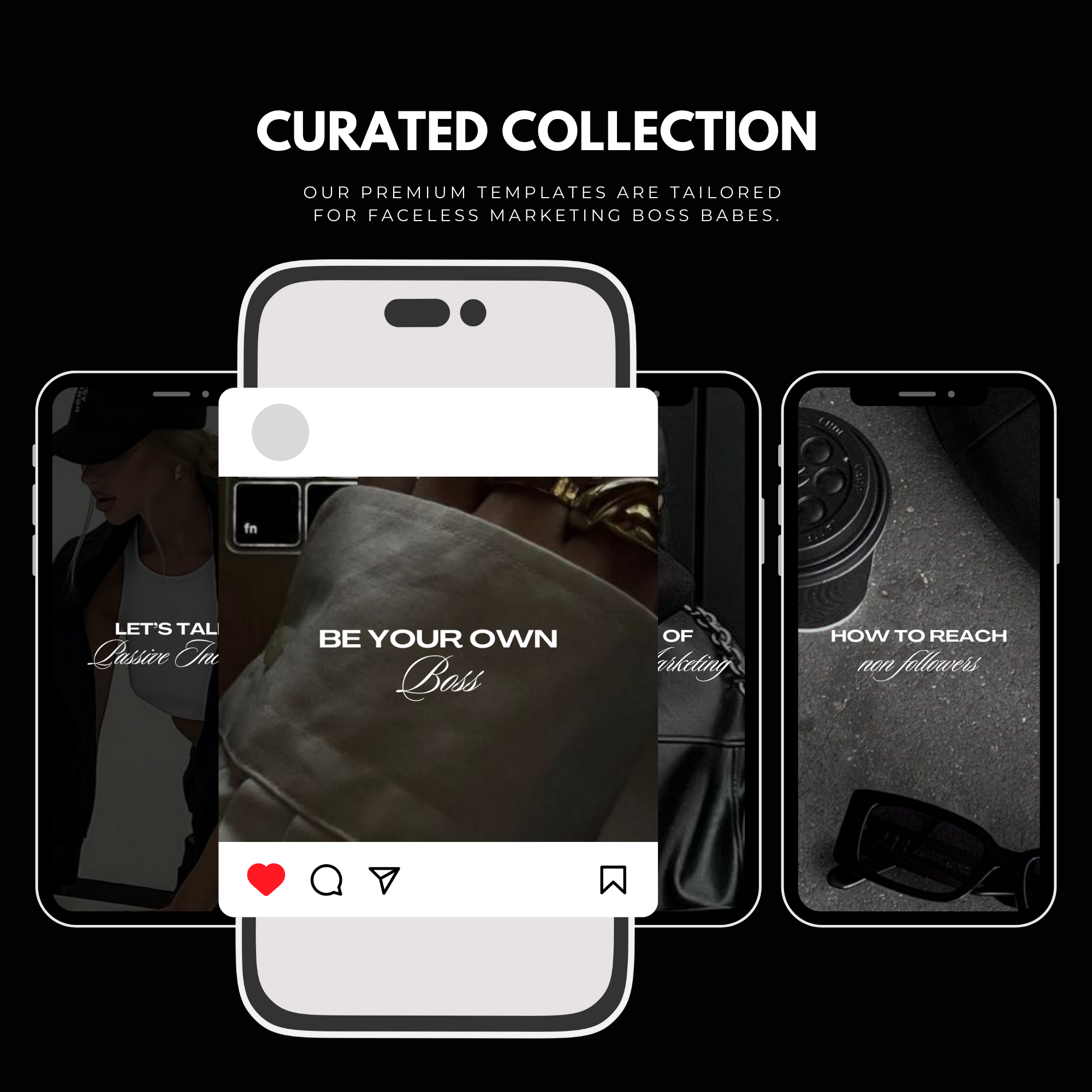 50 Dark & Modern Instagram Templates - Elevate Her Agency