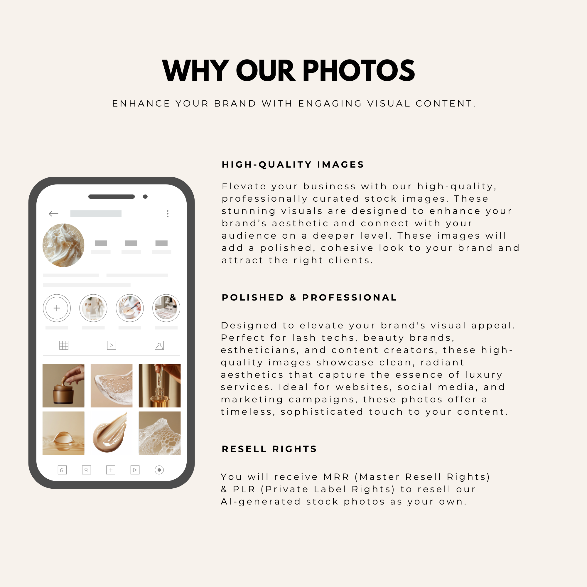 Why choose our high-quality stock images? Enhance your brand with polished, professional visuals designed for beauty and skincare marketing.