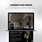 Landing page design of UGC Portfolio Template - Customized Digital Product | Canva Edit shown on a laptop with clickable links and customizable content.