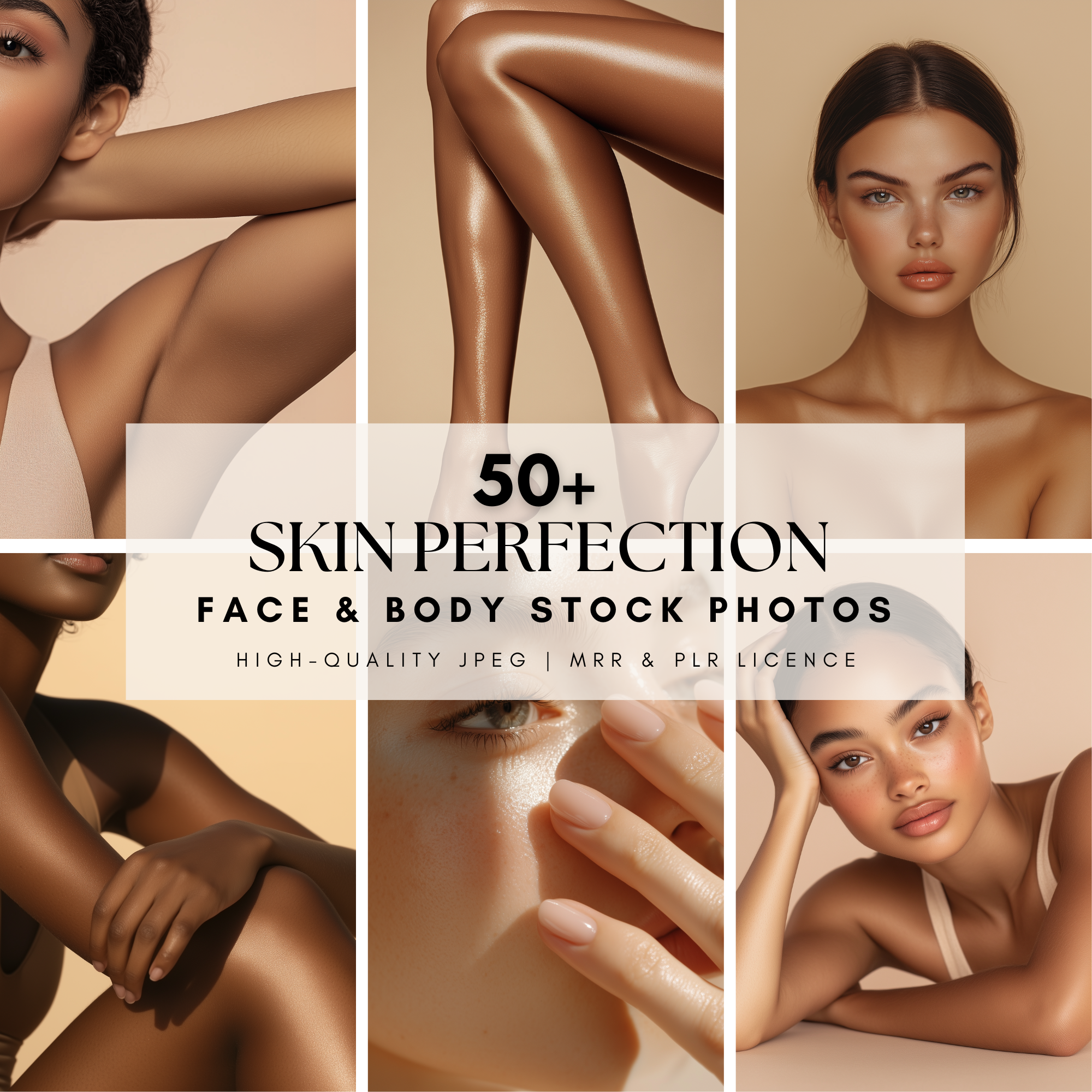 High-quality AI-generated skin perfection stock images for beauty and skincare marketing.