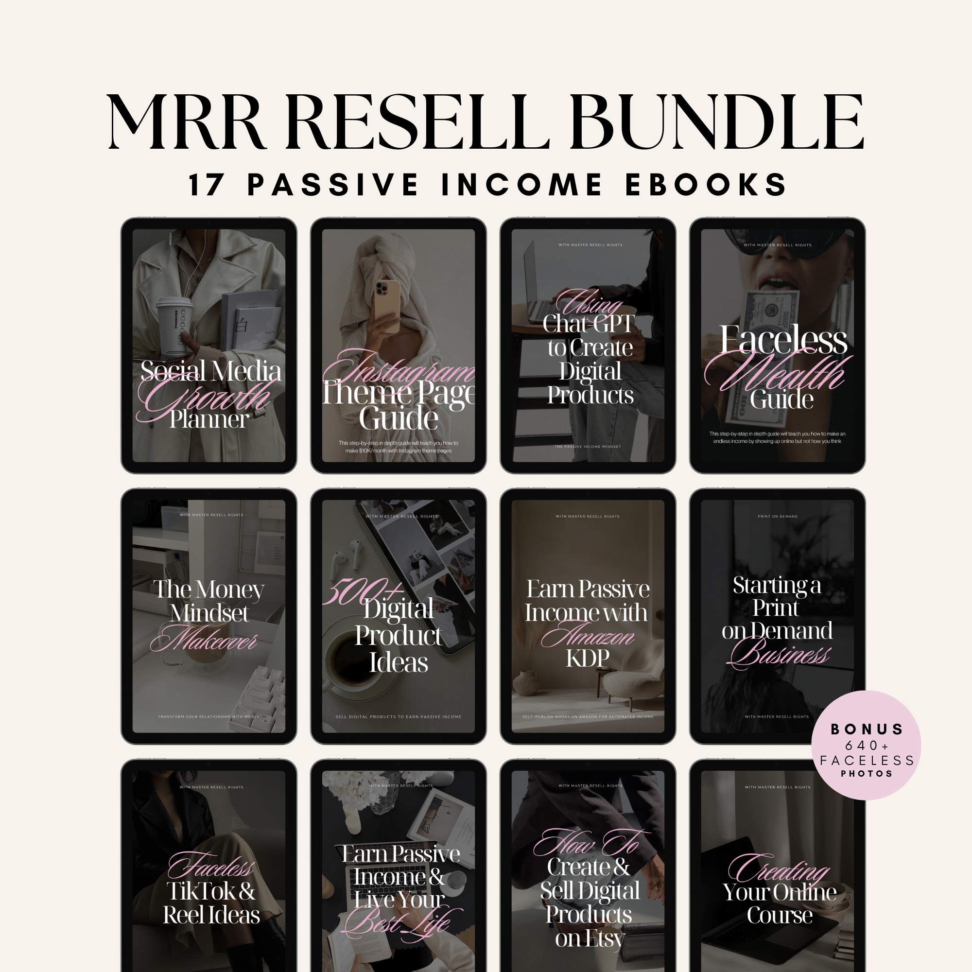 17 Passive Income eBooks with Maser Resell Rights